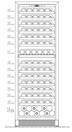 Винный шкаф MC Wine W180DB встраиваемый в нишу